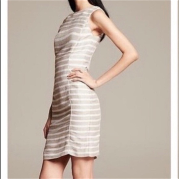 Banana Republic Dresses & Skirts - BR Linen Blend Dress Stripe w/Gold Accents 0